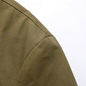 levne Pánské klasické blejzry-Pánské Blejzr Obchod Koktejlový večírek Svatebnívečírek Módní Na běžné nošení Jaro Podzim 100% bavlna Bez vzoru Kapsy Knoflíky Pohodlné Jednořadé Blejzr Černá Khaki Armádní zelená