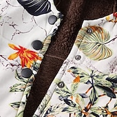 preiswerte Fleece-Futterjacken-Damen Wintermantel Mantel Kapuzenjacke Warm Bequem Tasche Knöpfe Lässig Blumen Urlaub Ausgehen Wochenende Regulär Kapuzenpullover Normale Passform Langarm Oberbekleidung Weiß Gelb Rote Herbst Winter