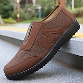 cheap Men&#039;s Sneakers-Men&#039;s Brown Casual Slip-On Walking Shoes – Lightweight Breathable Comfort Loafers for Outdoor Strolls, Daily Wear and Travel