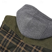 economico Gilet Puffer da Uomo-Per uomo Gilet imbottito Gilet Vacanza Quotidiano Data Moda Casual Autunno Inverno Tasca Poliestere Caldo Confortevole Plaid Cerniera Con Cappuccio Vestibilità regolare Rosso Verde Verde militare