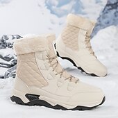 baratos Inverno e botas de neve-Botas de neve masculinas acolchoadas à prova d'água com gola de pele, calçados casuais quentes para caminhada ao ar livre no inverno
