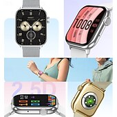 abordables Montres connectées-Montre connectée grand écran 1,85 pouces pour hommes et femmes, appels Bluetooth, 100 modes sportifs, fréquence cardiaque, sommeil, santé, musique locale, météo