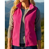 abordables Vestes-Femmes Veste Randonnée Manteau d&#039;hiver Gilet polaire Sans manches Top Extérieur Chaleur Thermique Hiver Fermeture éclair Polyester Noir Rouge Bleu Chasse Pêche Escalade