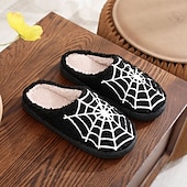 levne Halloween maska a rekvizity-útulné podzimní halloweenské pantofle, roztomilé kreslené dýňové plyšové domácí boty, vtipné chlupaté domácí pantofle, teplé zimní domácí pantofle pro ženy a muže