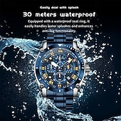 cheap Quartz Watches-The New Olevs Men&#039;S Steel Band Business Watch Moon Phase Luminous Calendar Chronograph 24-Hour Indication Quartz Watch Is A Fashionable Casual And Versatile Waterproof Sports Wristwatch