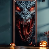 ハロウィーンのドアカバー、ゾンビグリーンのホラータペストリー、身も凍るような暗いアンデッドのフィギュア、屋内屋外の装飾用の不気味で怖いドアカーテン お買い得  ハロウィンのドアカバー-ハロウィーンのドアカバー、ゾンビグリーンのホラータペストリー、身も凍るような暗いアンデッドのフィギュア、屋内屋外の装飾用の不気味で怖いドアカーテン