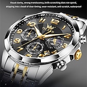 abordables Montres à quartz-la nouvelle montre d&#039;affaires pour hommes olevs, une montre multifonctionnelle avec un cadran numérique chronographe à phases de lune lumineuses, une montre à quartz décontractée et à la mode étanche