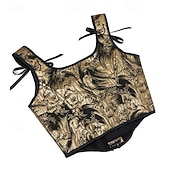 levne Korzety-Dámské Stahovací korzet/stahovací prádlo Stahovací spodní prádlo Sexy korzet Sexy Sladký Květinový Slátanina Dovolená Párty ulice Bez rukávů Do U Zlatá černá Zlatá Jaro Podzim Na míru