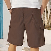 cheap Casual Shorts-Men's Shorts Summer Shorts Casual Shorts Corduroy Shorts Drawstring Pocket Elastic Waist Plain Comfort Breathable Short Outdoor Vacation Sport Casual Navy Blue