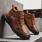 economico Scarponi da trekking-scarpe da trekking casual da uomo marroni, comode scarpe da ginnastica da passeggio con lacci e suola in gomma antiscivolo per viaggi, lavoro e uso quotidiano