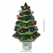 Недорогие рождественские огни в помещении-Рождественская смоляная елка, вставляющаяся в ночник, настенный светильник, светильник для кровати, светильник для кабинета, спальни, столовой, рождественский декоративный светильник с вилкой ЕС/США