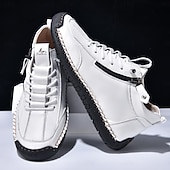 メンズブルーカジュアルレースアップアンクルブーツ、サイドジッパー付き、ハンドメイドスタイル、快適な滑り止めソール、アウトドアや普段使いに最適 お買い得  アンクルブーツ-メンズブルーカジュアルレースアップアンクルブーツ、サイドジッパー付き、ハンドメイドスタイル、快適な滑り止めソール、アウトドアや普段使いに最適