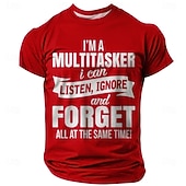 billige Morsomme T-skjorter for menn-Herre Morsom Slang T skjorte Kortermet T skjorte 3D-utskrift Crew-hals Skjorte Mote Daglig Gate Daglig Svart Rød Blå Sommer Vår Klær S M L XL XXL XXXL