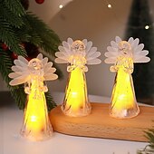 preiswerte Weihnachtsbeleuchtung für den Innenbereich-1 Stück 11,5 x 4,3 cm LED-Lichtstreifen für Weihnachten und Halloween, elektronisches Engel-Ornamentlicht aus Acryl-Imitationskristall, Nachtlicht für Schlafzimmer und Esszimmer im Innen- und