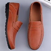 economico Mocassini casual-mocassini da guida color cuoio da uomo: comodi mocassini penny per l'estate, le riunioni all'aperto e gli eventi informali