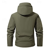 billiga Sportjacka-Herr Utomhusjacka Softshelljacka Vandringsjacka Semester Dagligen Vindtät Vattenfast Ficka Höst Vinter Kamuflasje Mode Klassisk Huva Normal Mörkgrå Svart Ljusgrön Blå Mörkgrön Jacka