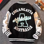 billiga Pojkars basebolljackor-Barn Unisex Baseballjackor Ytterkläder Färgblock Långärmad Komfort Knappar Mjukt Täcka Utomhus Mode Dagligen Svart Grön Vår Höst 4 år +