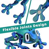 お買い得  彫刻-3/6個の3Dプリントマグネットカエル - 関節式カエルモデル、3Dプリントデスクオーナメント、冷蔵庫マグネット、コレクターフィギュア、トレンディな装飾