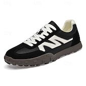 abordables Baskets-Baskets à lacets en similicuir pour homme, chaussures de sport rétro pour l&#039;extérieur – confortables pour la marche, l&#039;entraînement et le style décontracté