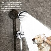 economico Mensole per il bagno-Supporto per soffione doccia regolabile da 2 pezzi, supporto per soffione doccia portatile con ventosa rimovibile, ganci, angolo regolabile &amp;supporto per soffione doccia in altezza
