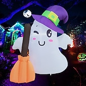 levne Halloween venku-1 ks 1,2 m/4 stopy halloween kouzelný klobouk duch koště led nafukovací vzduchový model vnitřní a venkovní nádvoří zahradní párty atmosféra dekorativní světlo eu/us/uk/au zástrčka