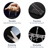 abordables Fournitures pour la maison-Lot de 2 rubans adhésifs double face nano 16,5 pieds, ruban de montage adhésif très résistant, transparent &amp;Ruban adhésif résistant pour affiches murales, bandes de suspension d'images multi-usages