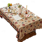 abordables Cuisine de noël-Nappe de Noël luxueuse élégant couvre-table rectangulaire rouge nappe pour table de thé de vacances linge de table décoratif de Noël