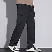 economico Pantaloni cargo-Per uomo Pantaloni Cargo Pantaloni Coulisse Elastico in vita Multi-tasche Semplice Indossabile All&#039;aperto Quotidiano Campeggio &amp; Escursionismo Moda Classico Nero Verde militare