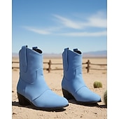 Недорогие Ботильоны-женские коричневые ботильоны из искусственной замши в стиле вестерн – ковбойские сапоги на низком каблуке в винтажном стиле для повседневных образов