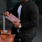 economico giacca sportiva-Per uomo Giacca Leggera Giacca Casual Vacanza Quotidiano Traspirante Tasca Primavera Autunno Blocco di colori Moda Classico Collo alla coreana Regolare Nero Giallo Rosso Blu marino Blu reale Giacca