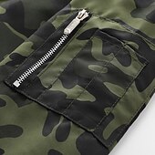 economico giacca sportiva-Per uomo Giacca Leggera Giubbotto bomber Giacca Casual Vacanza Quotidiano Traspirante Tasca Primavera Autunno Mimetico Moda Classico Collo alla coreana Regolare Blu Verde militare Giacca
