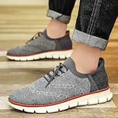 economico Sneakers Casual-scarpe da ginnastica Oxford traspiranti da uomo in maglia – scarpe casual leggere con finiture in pelle di vacchetta per camminare, indossare ogni giorno e viaggiare