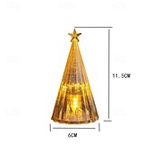 preiswerte Weihnachtsbeleuchtung für den Innenbereich-1 pc 11,5*6cm weihnachten mini leuchtende simulation kristall weihnachtsbaum desktop ornament licht dekorative licht nachtlicht lr44 * 3 batterie