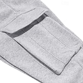 abordables Survêtements de base-Homme Ensemble Survetement Ensemble de tenues Ensemble de sweats à capuche Sweat à Capuche Extérieur Quotidien Sports Cordon de serrage Avec Poches Uni Rouge vin Noir Blanche Polyester Tenues de Sport