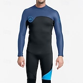 abordables Lycra de surf-Homme Maillots de bain intégraux Combinaison Fine UPF50+ manche longue Maillot de Bain Fermeture Eclair Dorsale Natation Plongée Surf Plongée en apnée Patchwork Été Printemps Automne