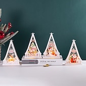 abordables lumières de Noël intérieures-1 pièce 15,5 * 10,8 cm Noël LED électronique bougie lumière rétro vent lumière intérieure et extérieure fête bureau ornement lumière lanterne suspendue décoration de Noël accessoire ag10 * 3 piles