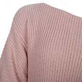voordelige Trui Jurken-Dames Mini-jurk Trui-jurk Modieus Modern Lantaarn mouw Dagelijks Uitgaan Weekend Normale pasvorm Effen Lange mouw Schouderafhangend Zwart Wit Blozend Roze blauw Lente Herfst