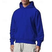 economico Felpa con cappuccio in pile-Per uomo Felpa con cappuccio Felpa con cappuccio in pile Felpa con cappuccio foderata in pile Aalbicocca Nero Bianco Giallo Rosa Con Cappuccio Semplice Sport &amp; Outdoor Casuale Quotidiano Streetwear