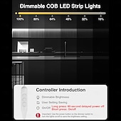 baratos Luzes de tira USB-Luz LED COB USB 5V 1 metro 320LED Desligamento temporizado de 60 segundos Escurecimento de 6 níveis com cabo USB de 1,5 metros Adequado para cozinha, quarto, festa, iluminação doméstica DIY