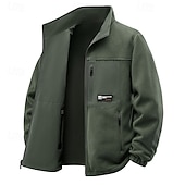abordables chaqueta deportiva-Hombre Chaqueta al aire libre Impermeable Chaqueta para senderismo Diario Senderismo Resistente al Viento A Prueba de Lluvia Bolsillo Otoño Invierno Plano Moda Clásico Escote Chino Regular Negro