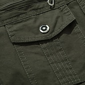 economico Giubbotti Cargo-Per uomo Giacca utility Giacca Cargo Giacca Casual Vacanza Quotidiano Resistente all'usura Tasca Primavera Autunno Mimetico Moda Classico Bavero Regolare Nero Verde Cachi Verde militare Giacca