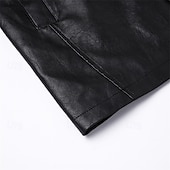 billiga Trenchcoat för män-Herr Rock Trenchcoat Lång trenchcoat Semester Dagligen Vår Höst PU Läder Vindtät Ytterkläder Kläder Mode Klassisk Slät Ficka Kavajslag Enkelknäppt