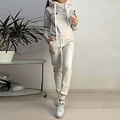 رخيصةأون بدلات رياضية-نسائي بدلة رياضية من قطعتين هودي صالة مجموعات بدلات رياضية لون سادة أطقم ملابس رياضية خريف &amp; شتاء زهري أزرق الصالة الرياضية اكتشف - حل ركض خصر عالي خفة الوزن موضة كم طويل رياضة ألبسة رياضية مرن نسبياً