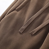 preiswerte Jogginghosen-Herren Jogginghose Fleecehose Hose Winterhose Kordelzug Tasche Elastischer Bund Einfach Komfort Warm Sport im Freien Täglich Mode Lässig Schwarz Khaki Mikroelastisch