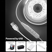 baratos Luzes de tira USB-Luz LED COB USB 5V 1 metro 320LED Desligamento temporizado de 60 segundos Escurecimento de 6 níveis com cabo USB de 1,5 metros Adequado para cozinha, quarto, festa, iluminação doméstica DIY