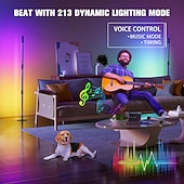 cheap Smart Home Lights-Corner Floor Lamp RGB, LED Floor Lamp with Music Sync and 16 Million DIY Colors, App &amp; Remote Control, Color Changing Modern Smart Corner Lamp for Bedroom Living Room