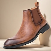 abordables Bottes de Chelsea-Bottines Chelsea classiques marron pour hommes avec finition lisse, style bottines intemporel pour hommes, parfaites pour les événements décontractés, au bureau et en soirée