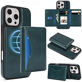 お買い得  iPhone用ケース-電話 ケース 用途 iPhone 17 16 15 14 Pro Max Plus 16e 13 Pro Max バックカバー 磁石バックル キックスタンド カード挿入口 レトロ風 TPU PUレザー