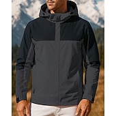 preiswerte Wasserdichte Jacken-Herren Windjacke Wanderjacke Regenmantel Außen Wasserdicht Winddicht Wanderoutfits Wanderbekleidung Frühling Herbst Jacke Jagd Angeln Camping / Wandern / Höhlenforschung Dunkelgrau Rot Blau
