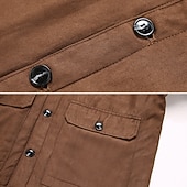 baratos Jaquetas de Suede Sintético-Homens Jaqueta de camurça sintética Jaqueta de Inverno Casaco de lã Jaqueta casual Férias Diário Térmico / Quente Bolsos Tosão Outono Inverno Tecido Moda Roupa de rua Lapela Padrão Preto Cinzento